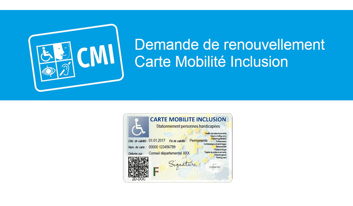 Renouvellement carte mobilité inclusion (CMI) auprès de la MDPH