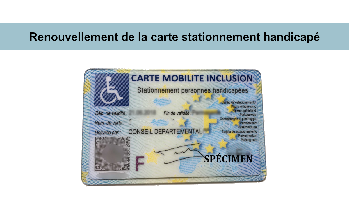Renouvellement carte stationnement handicapé