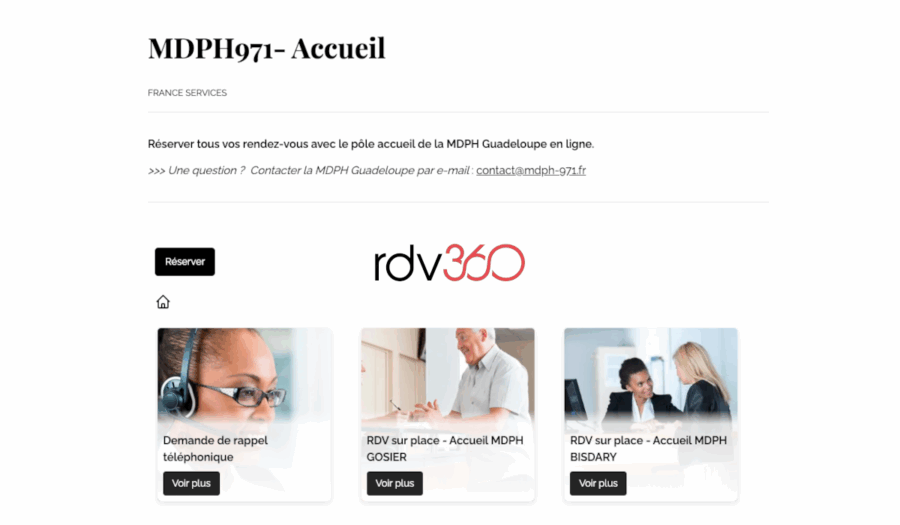 prendre rendez vous avec la MDPH de Guadeloupe