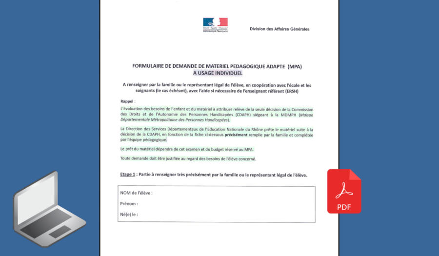 formulaire demande ordinateur mdph