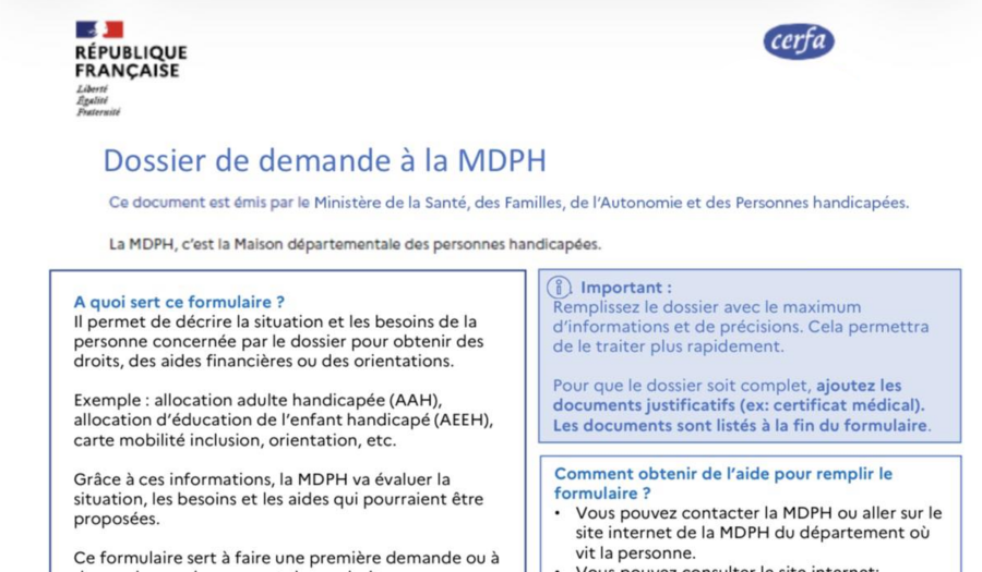 nouveau formulaire mdph